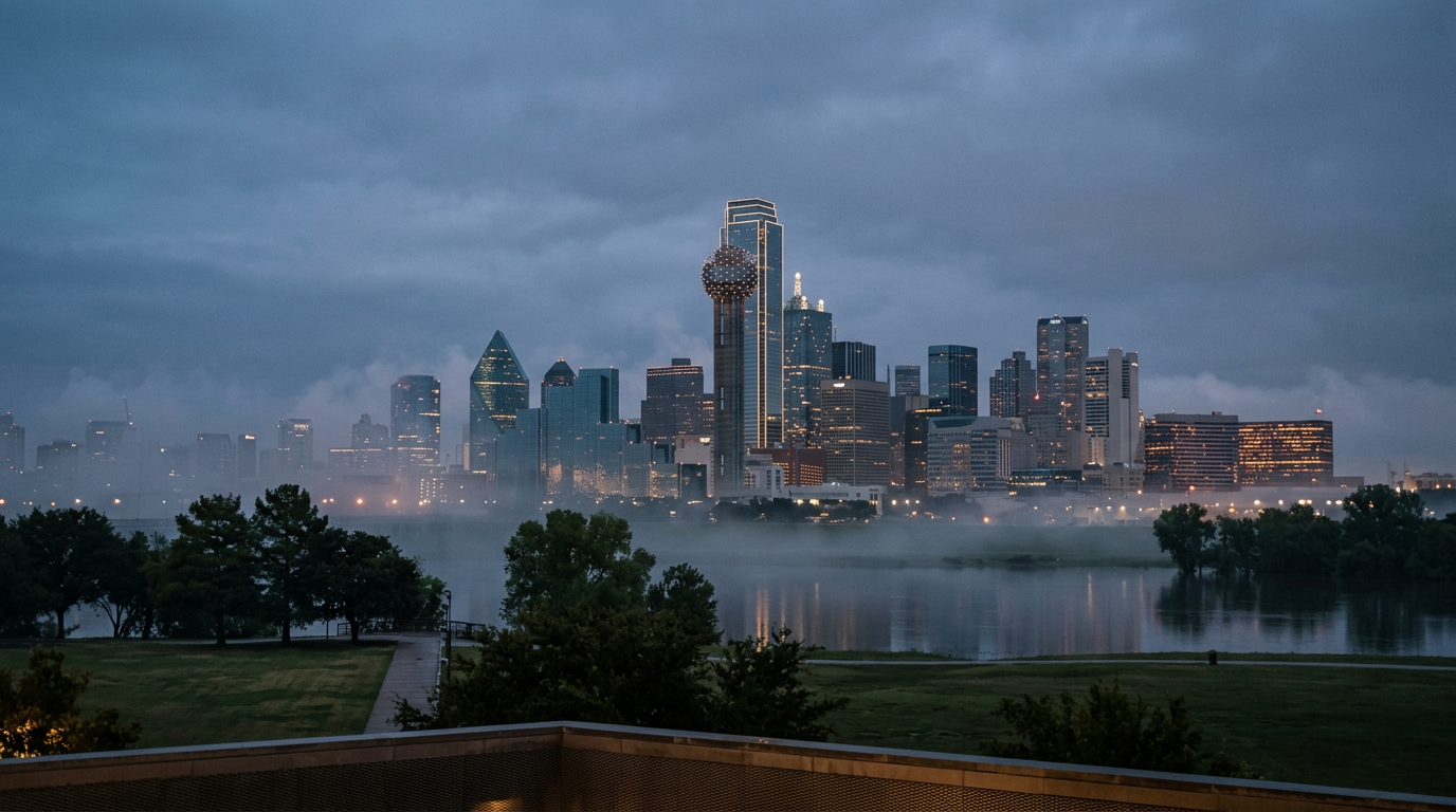 Dallas–Fort Worth skyline at dusk